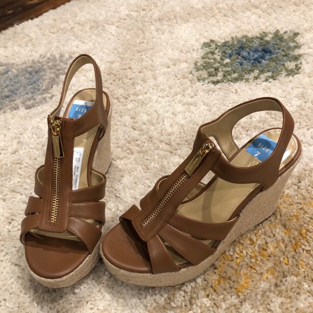 Michael Kors Berkley Leather Espadrille Wedge - Picture 7 of 7